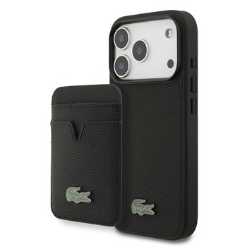 Lacoste Iconic Petit Pique MagSafe kryt + peněženka iPhone 17 Pro černý