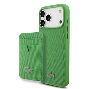 Levně Lacoste Iconic Petit Pique MagSafe Zadní Kryt + Peněženka pro iPhone 17 Pro Max Green