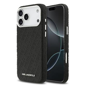 Karl Lagerfeld Grained PU Repeated Logo MagSafe kryt iPhone 17 Pro Max černý