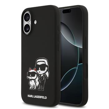 Karl Lagerfeld Liquid Silicone K&CH Sketch MagSafe kryt iPhone 17 černý
