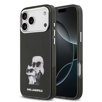 Karl Lagerfeld IML Aquarelle Karl and Choupette kryt iPhone 17 Pro černý