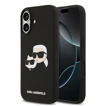 Karl Lagerfeld Liquid Silicone Double Heads MagSafe kryt iPhone 17 černý