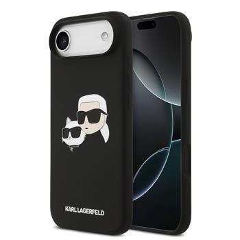 Karl Lagerfeld Liquid Silicone Double Heads MagSafe kryt iPhone Air černý