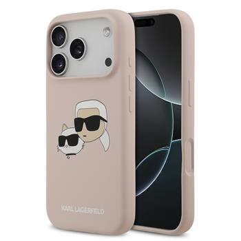 Karl Lagerfeld Liquid Silicone Double Heads MagSafe kryt iPhone 17 Pro růžový