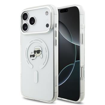 Karl Lagerfeld IML K&CH Heads Metal Frame MagSafe kryt iPhone 17 Pro Max čirý