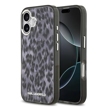Karl Lagerfeld IML Leopard MagSafe kryt iPhone 17 šedý
