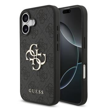 Guess PU 4G Metal Logo kryt iPhone 17 šedý