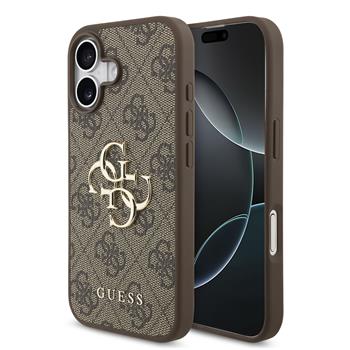 Guess PU 4G Metal Logo kryt iPhone 17 hnědý