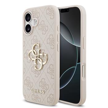 Guess PU 4G Metal Logo kryt iPhone 17 růžový