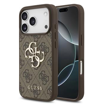 Guess PU 4G Metal Logo kryt iPhone 17 Pro hnědý