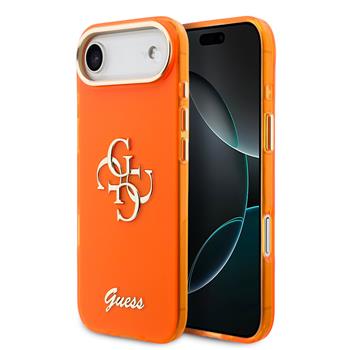 Guess IML 4G Script Metal Logo Zadní Kryt pro iPhone Air Orange