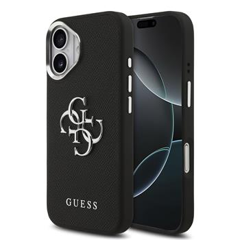 Levně Guess PU Grained 4G Metal Logo Zadní Kryt pro iPhone 17 Black