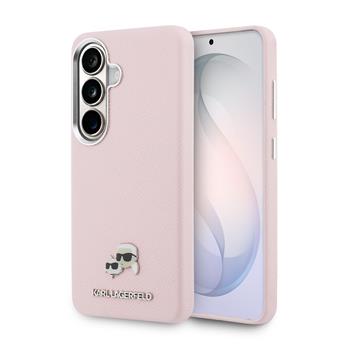 Levně Karl Lagerfeld Grained PU Leather K&CH Heads Magnetic Zadní Kryt pro Samsung Galaxy S26+ Pink