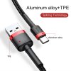 BASEUS kabel USB Cafule Typ C 2A 3 metry červený-černý CATKLF-U91