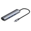 BASEUS HUB adaptér Typ C na 3x USB3.0 / HDMI / Typ C (Power Delivery) / Ethernet RJ45 šedá CAHUB-J0G