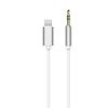 AUX Lightning (samec) na Jack 3,5 mm (samec) bílý kabel