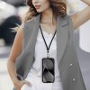 Šňůrka na mobil SWING s nastavitelnou délkou / délka 165cm (max 82,5cm ve smyčce) / na rameno nebo na krk - černá