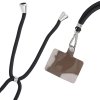 Šňůrka na mobil SWING s nastavitelnou délkou / délka 165cm (max 82,5cm ve smyčce) / na rameno nebo na krk - černá
