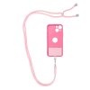 Šňůrka na mobil SWING s nastavitelnou délkou / délka 165cm (max 82,5cm ve smyčce) / na rameno nebo na krk - světle růžová