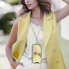 Šňůrka na mobil SWING s nastavitelnou délkou / délka 165cm (max 82,5cm ve smyčce) / na rameno nebo na krk - šedožlutá
