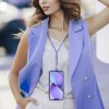 Šňůrka na mobil SWING s nastavitelnou délkou / délka 165cm (max 82,5cm ve smyčce) / na rameno nebo na krk - bílofialová