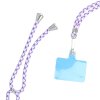 Šňůrka na mobil SWING s nastavitelnou délkou / délka 165cm (max 82,5cm ve smyčce) / na rameno nebo na krk - bílofialová