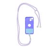 Šňůrka na mobil SWING s nastavitelnou délkou / délka 165cm (max 82,5cm ve smyčce) / na rameno nebo na krk - bílofialová