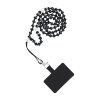 Šňůrka na mobil CRYSTAL DIAMOND na telefon / délka 74cm (37cm ve smyčce) / na krk - černá