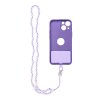 Šňůrka na mobil CRYSTAL DIAMOND na telefon / délka 74cm (37cm ve smyčce) / na krk - fialová