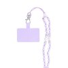 Šňůrka na mobil CRYSTAL DIAMOND na telefon / délka 74cm (37cm ve smyčce) / na krk - fialová