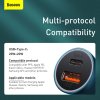 BASEUS nabíječka do auta USB A + Typ C + kabel Typ C na Ligthning PD QC4.0 3A 40W TZCCJD-03 modrá