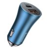 BASEUS nabíječka do auta USB A + Typ C + kabel Typ C na Ligthning PD QC4.0 3A 40W TZCCJD-03 modrá