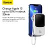 Externí baterie (POWER BANK) BASEUS QPow - 10 000mAh LCD Quick Charge PD 20W s Lightning kabelem 8-pin bílá PPQD020002