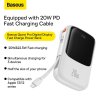 Externí baterie (POWER BANK) BASEUS QPow - 10 000mAh LCD Quick Charge PD 20W s Lightning kabelem 8-pin bílá PPQD020002