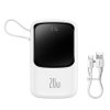 Externí baterie (POWER BANK) BASEUS QPow - 10 000mAh LCD Quick Charge PD 20W s Lightning kabelem 8-pin bílá PPQD020002