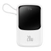 Externí baterie (POWER BANK) BASEUS QPow - 10 000mAh LCD Quick Charge PD 20W s Lightning kabelem 8-pin bílá PPQD020002