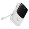 Externí baterie (POWER BANK) BASEUS QPow - 10 000mAh LCD Quick Charge PD 20W s Lightning kabelem 8-pin bílá PPQD020002