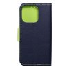 Pouzdro Fancy Book APPLE IPHONE 15 PRO navy blue / limonka