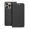 Pouzdro LUNA Book Carbon APPLE IPHONE 15 Pro Max černé