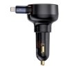Nabíječka do auta BASEUS typ C + zatahovací kabel LightningPD3.0 QC4.0 3A 55W CCTXP-CC / C00057803111-00 černá