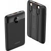 VEGER powerbanka 10000 mAh s vestavěnými kabely Typ C / Lightning PD QC3.0 2A 22,5W C11 (W1170) černá