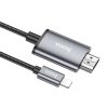 HOCO Kabel Lightning na HDMI 1080p UA27 2m ocelově šedý