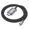 HOCO Kabel Lightning na HDMI 1080p UA27 2m ocelově šedý