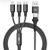 BLUE STAR kabel 4v1 Type C / USB A do Micro USB / Lightning / Type C 2.4A 12W Cafule C172 1.2 m černý