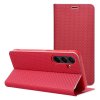Pouzdro LUNA Book Carbon SAMSUNG Galaxy A50 červené
