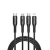 Kabel USB serie Starlink Wi-C046E 3w1 USB C na USB C, Micro USB, Lightning 60W 1m - černý