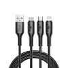 Kabel USB serie Starlink Wi-C045E 3w1 USB A na USB C, Micro USB, Lightning 3,1A 1m - černý