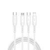 Kabel USB serie Starlink Wi-C046E 3w1 USB C na USB C, Micro USB, Lightning 60W 1m - bílý