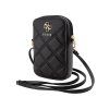 Guess PU Quilted 4G Metal Logo Taška na Telefon se Zipem Black