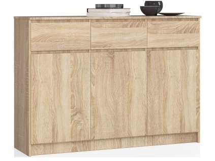 komoda k 140cm 3 drzwi 3 szuflady dab sonoma qtrkaecrkicatp20